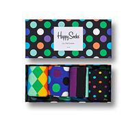 Happy Socks 4-Pack Classic Black & Whites Set, colorati e divertenti, Calzini per uomo e donna, Nero-Bianco (41-46)