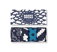 Happy Socks 4-Pack Moody Blues, calzini fantasia per uomo e donna, scatole regalo con calzini colorati e divertenti a pois taglia 36-40