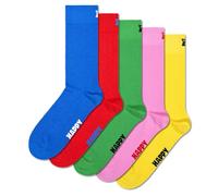 Happy Socks 5-Pack calzini, calzini per uomo e donna, Rosso-Blu-Verde-Rosa-Giallo