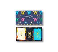 Happy Socks Animal Gift Box, colorati e divertenti, Calzini per uomo e donna, Blu-Nero-Bianco 3 paia (41-46)