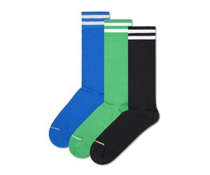 Happy Socks Athletic-Style Crew Socks Multicolored 3 Pack, Confezione da 3 Solid Sport-C, 41-46