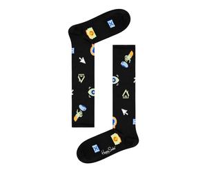 Happy Socks Black Cotton Socks - 36-40