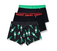 Happy Socks Boxer Parigamba 3-Pack Beers Cotone Uomo Nero L