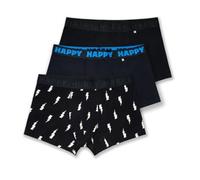 Happy Socks Boxer Parigamba 3-Pack Black And Whites Cotone Uomo Nero XL