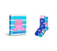 Happy Socks Calzini 2-Pack Cats Gift Set Cotone Uomo Donna Blu 36-40