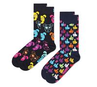 Happy Socks Calzini 2-Pack Classic Dog Cotone Unisex Nero 36-40