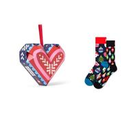 Happy Socks Calzini 2-Pack Holiday Heart Gift Set Cotone Uomo Donna Blu navy 36-40