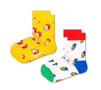 Happy Socks Calzini 2-Pack Kids Bunny & Carrot Taglia 0-12M, Multicolore, 0-12 Mesi Unisex-Bambini e Ragazzi