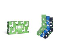 Happy Socks Calzini simpatici animali in confezione regalo - Lama, pecora e cane - Confezione da 3 taglie 41-46