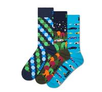 Happy Socks Calzini 3-Pack Car Cotone Unisex Blu navy 41-46
