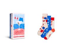 Happy Socks Calzini 3-Pack Cin Cin Gift Set Cotone Uomo Donna Bianco 36-40