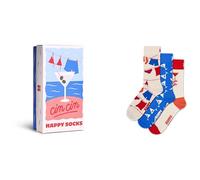 Happy Socks Calzini 3-Pack Cin Cin Gift Set Cotone Uomo Donna Bianco 41-46