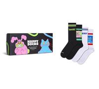 Happy Socks Calzini 4-Pack Freaky Energy Sneaker Gift Set Cotone Uomo Donna Nero 41-46