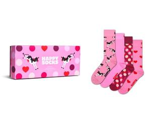 Happy Socks Calzini 4-Pack Pink Gift Set Cotone Unisex Rosa 36-40