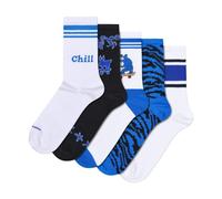 Happy Socks Calzini 5-Pack Blue Sneaker Cotone Uomo Donna Bianco 36-40