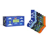 Happy Socks Calzini 7-Days Crew in confezione regalo - Righe, Nuvole, Biciclette e Pois - Confezione da 7 taglie 36-40