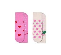 Happy Socks Calzini Antiscivolo, 2 Confezioni Heart & Big DOT Taglia 2-3A, Multicolore, 2-3 Anni Bambini e Ragazzi