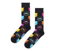 Happy Socks Cat Sock Calzini, Nero, ML Unisex