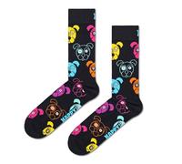 Happy Socks Dog Sock, colorati e divertenti, calzini per uomo e donna, Nero-Giallo-Arancione-Rosa (36-40)