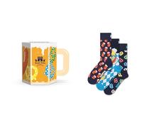 Happy Socks Calzini Crew - Bicchiere da birra - Confezione regalo da 2-41-46