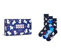 Happy Socks Calzini crew con divertente motivo animalier per uomo e donna, 36-40 e 41-46, lama, leopardo, fenicottero