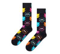Happy Socks Calzini crew con motivo a gatti per uomo e donna, 36-40 e 41-46