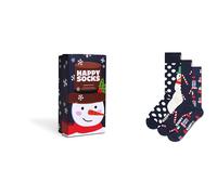 Happy Socks Calzini Crew Holiday Navy Gift Set 3 Paia