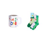 Happy Socks Calzini 3-Pack No. 1 Dad Gift Set Cotone Uomo Donna Bianco 41-46