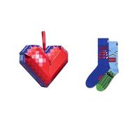 Happy Socks Calzini Gamer Love - Player One Crew in confezione regalo a forma di cuore - Confezione da 2 taglie 41-46