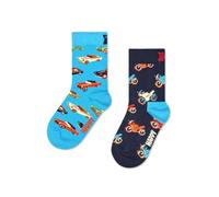 Happy Socks Calzini Kids 2-Pack Cars Cotone Bambini Turchese 7-9Y