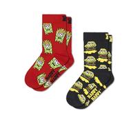 Happy Socks Calzini Kids 2-Pack Smelly Burger Cotone Bambini Rosso 4-6Y