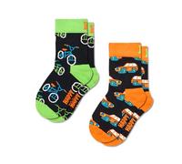 Happy Socks Calzini Kids 2-Pack Transport Cotone Bambini Nero 4-6Y