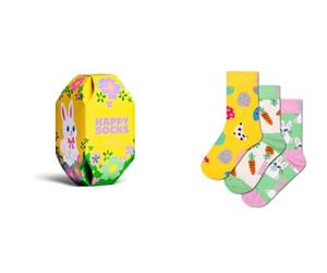Happy Socks Calzini Kids 3-Pack Easter Gift Set Cotone Bambini Giallo 2-3Y