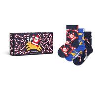 Happy Socks Calzini Kids 3-Pack Santa and His Helper Gift Set Cotone Bambini Blu navy 4-6Y