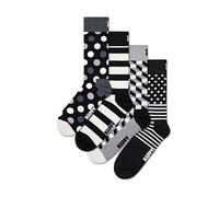 Happy Socks 4-Pack Classic Black & White Socks Gift Set Calzini, Multicolore, M-L (Pacco da 4) Unisex