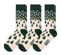 Happy Socks - Calzini natalizi a forma di albero di Natale, casual, unisex, 3 paia