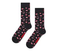 Happy Socks Calzini Roses Cotone Uomo Donna Nero 36-40