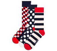 Happy Socks Calzini Unisex, 3 Pezzi - Classico, Motivo, Miscela Di Cotone