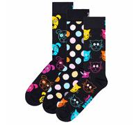 Happy Socks Calzini Unisex, 3 Pezzi - Classico, Motivo, Miscela Di Cotone