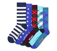 Happy Socks Collezione Basics -Calzini a righe, a rombi e stelle -Confezione da 5 calzini per uomo e donna -Taglia 36-41