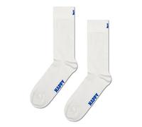 Happy Socks Collezione di calzini crew tinta unita - Realizzati in cotone biologico sostenibile - Confezione da 1 (IT, Numero, 36, 40, Regular, Regular, Bianco)
