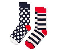 Happy Socks 2-Pack Classic Big DOT Socks Calzini, Blu-Rosso-Nero, 41-46 Unisex