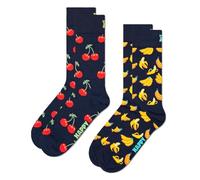 Happy Socks colorate e divertenti Calzini 2-Pack Classic Cherry Socks Taglia 41-46