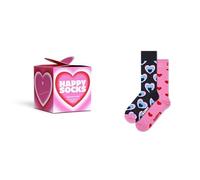 Happy Socks Divertenti stili festivi per uomini e donne - Set regalo festa del papà, San Valentino, Confezione da 2 calzini Valentine's Socks Gift Set, 36-40