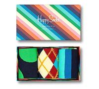 Happy Socks 3-Pack Classics Socks Gift Set Confezione da 3 Paia di Calzini Classici, Multi, M (Pacco da 3) Unisex-Adulto