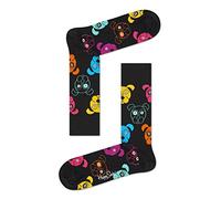 Happy Socks Dog Sock, colorati e divertenti, calzini per uomo e donna, Nero-Giallo-Arancione-Rosa (41-46)