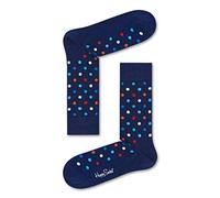 Happy Socks Dot Sock, colorati e divertenti, Calzini per uomo e donna, Arancia-Bianco (41-46)