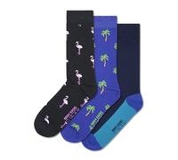 Happy Socks Everyday Basics - Calzini lunghi - Fenicottero e Palma - Confezione da 3 taglie 41-46