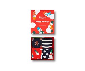 Happy Socks Kids 4-Pack Holiday Socks Gift Set Calzini, Multi, 7-8 Anni Unisex-Bambini