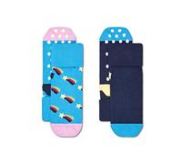 Happy Socks Kids Antislip 2-Pack Shooting Star Socks Calzini, Rosa, 12-24 Months Unisex-Bambini e Ragazzi
